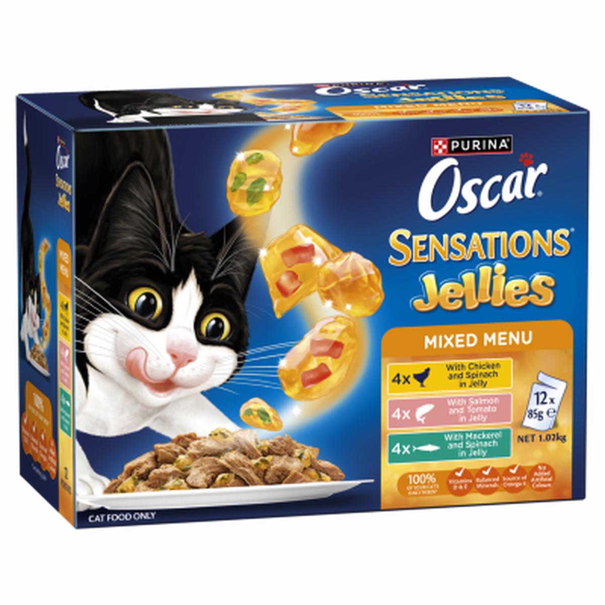 Purina Oscar Oscar Sensations Jellies Mixed Menu Wet Cat Food 12 x 0.085kg