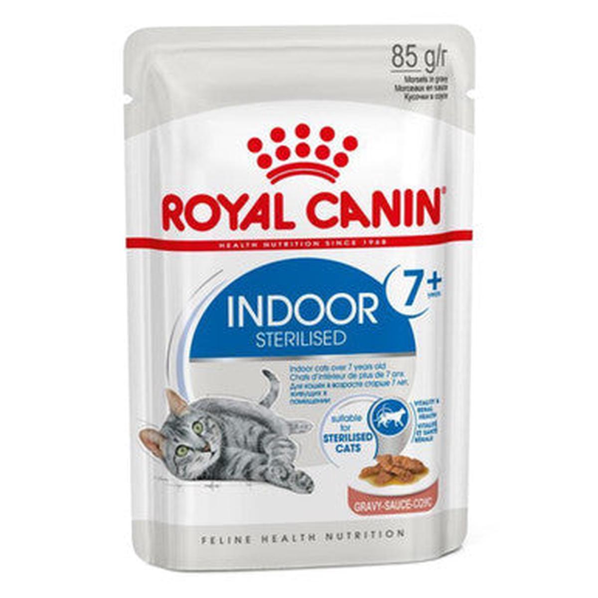 Royal Canin Indoor 7+ in Gravy Wet Cat Food – Chicken & Beef – 12x85g