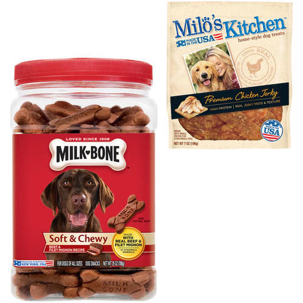 Soft and Chewy Dog Treats Beef & Filet Mignon Recipe with Chuck Roast 25oz Container