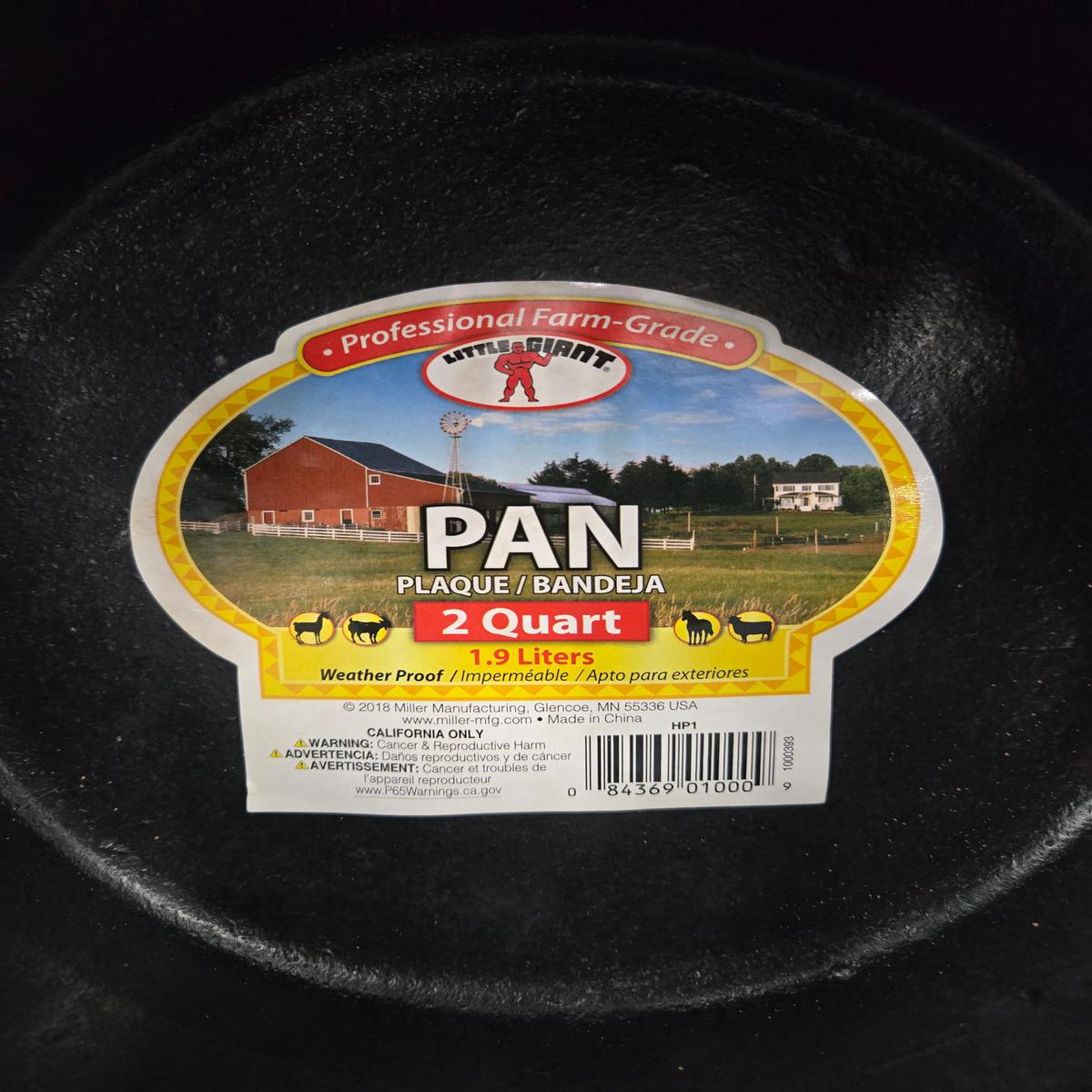 2QT Rubb Feed Pan