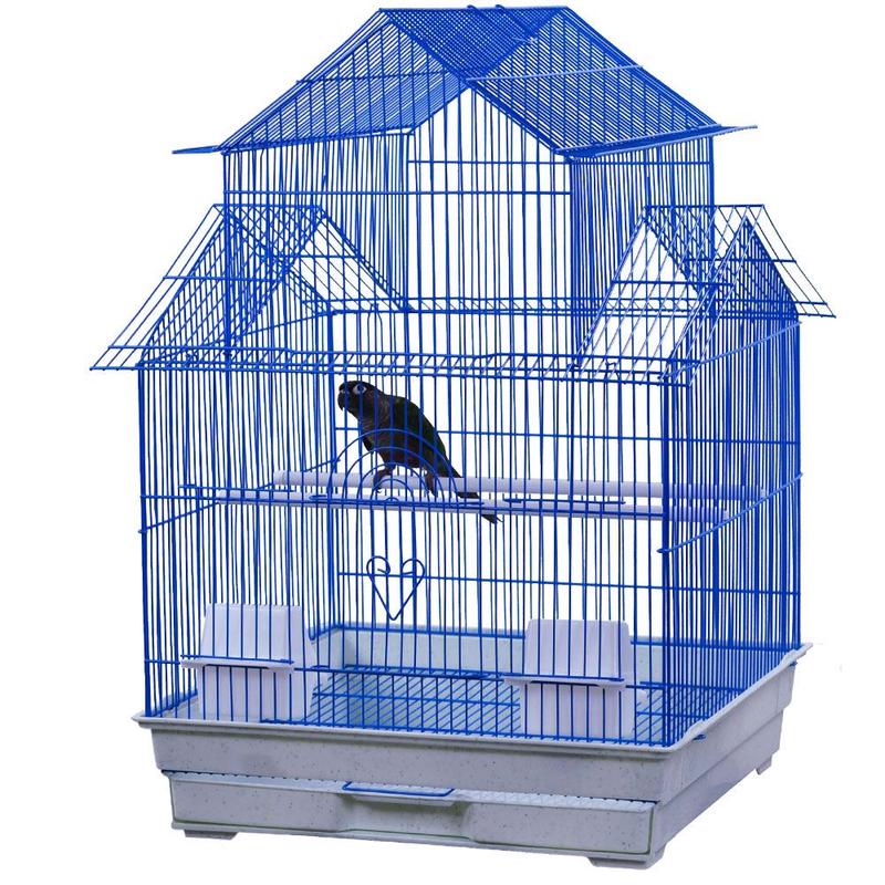 A&E House Top Cage for Bird – Blue – 18″ X 18″ X 27″