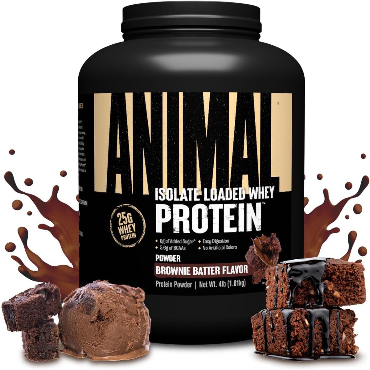 Animal Whey Isolate Protein Powder – Loaded for Pre & Post Workout Muscle Builder and Recovery with Digestive Enzymes for Men & Women – 25g Protein, Great Taste, Low Sugar – Cookies & Cream 10 lbs – 4