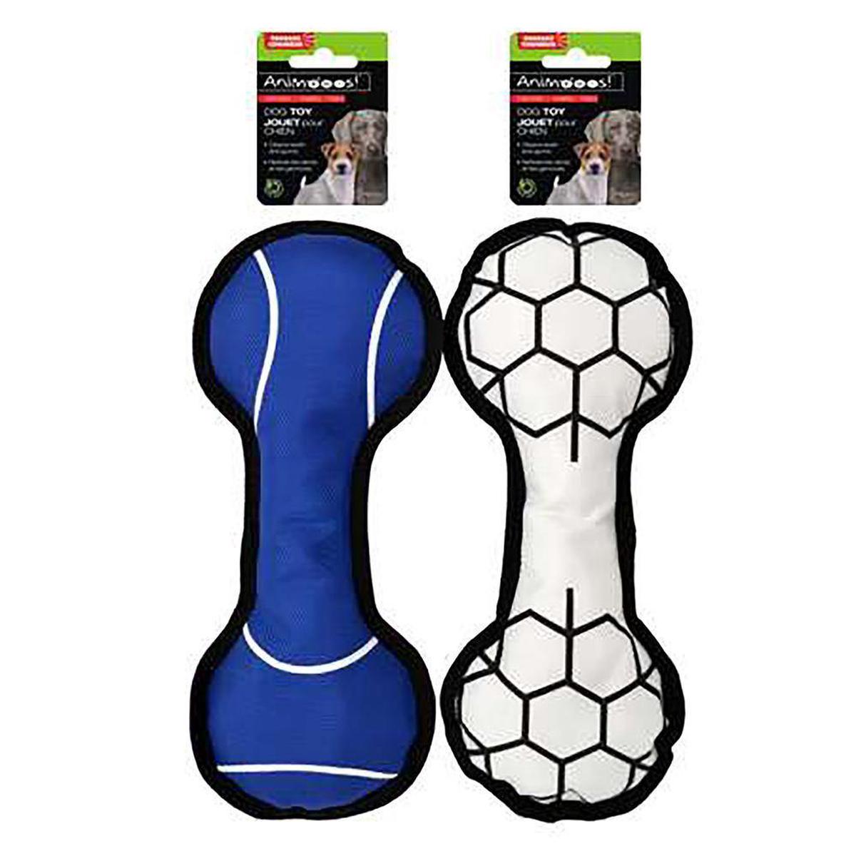 Animooos Bone Shape Dog Toy – Oxford Fabric with Squeaker 10in  VRT