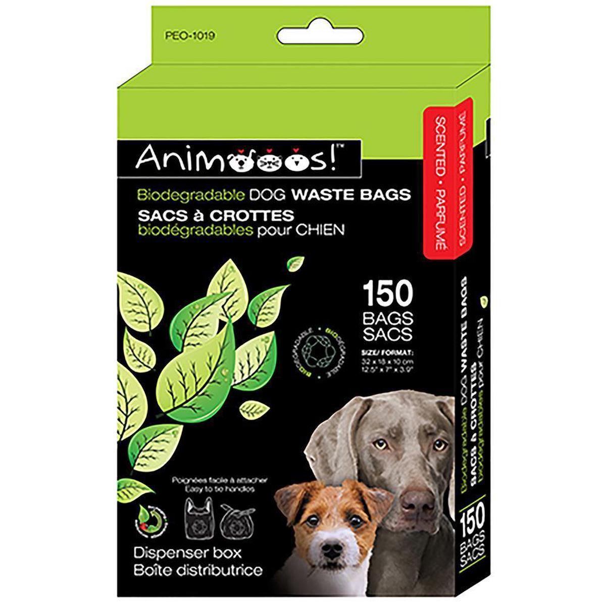 Animooos Dog 150 Scented Waste Bags 12.5x7x3.9in