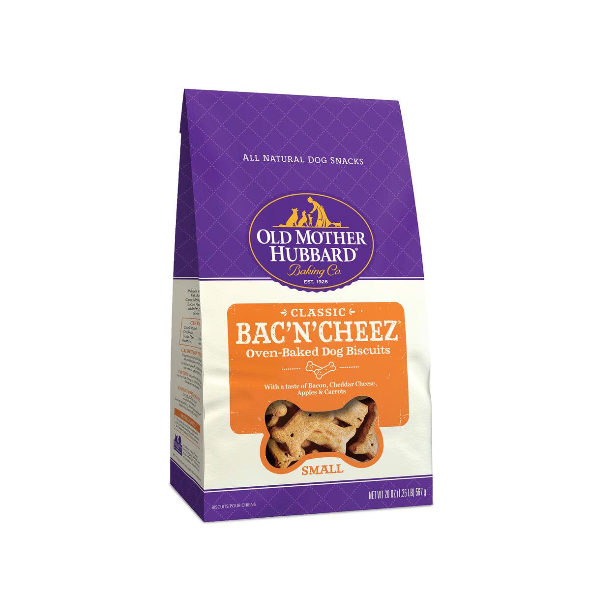 Bac N Cheez Dog Biscuits Natural Training Treats Bacon & Cheese Flavor Small Size (20 Ounce Bag)