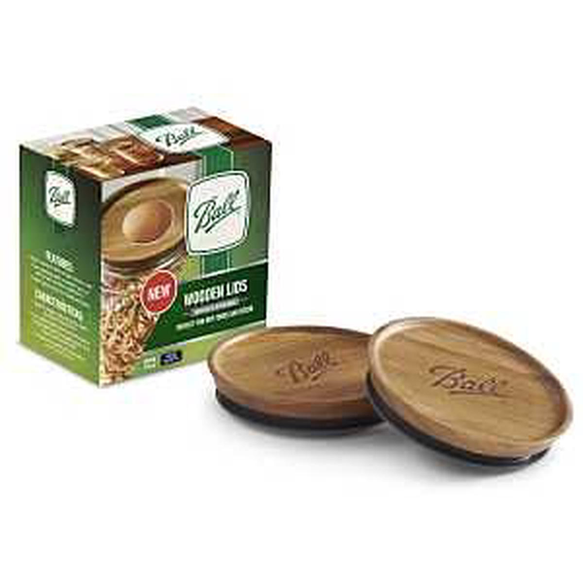 Ball Wide Mouth Mason Jar Lid, Acacia Wood, 3/PK (2141326)