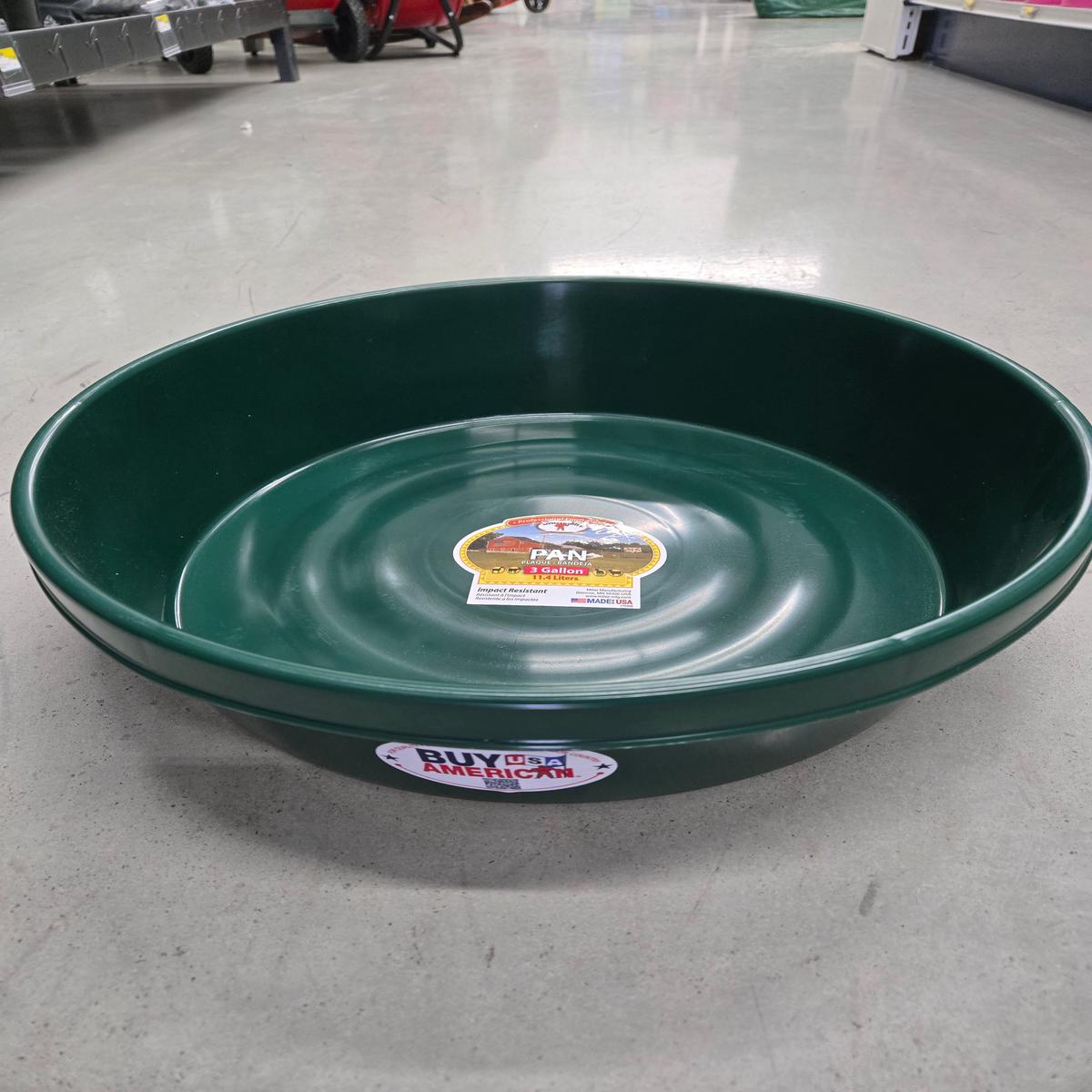 DuraFlex Plastic Utility Pan 3 Gal Green Plastic Feed Pan