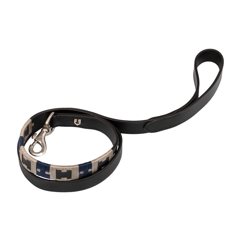 Equestro Leather Dog Leash With Geometric Pattern