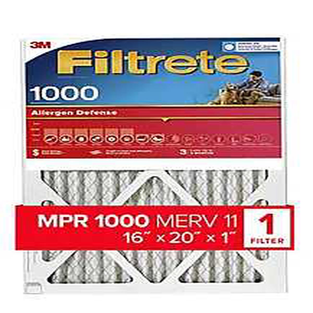 Filtrete Air Filter, 16 in L, 20 in W, 11 MERV, 1000 MPR (9800-4)