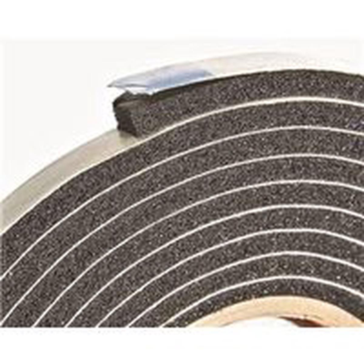 Frost King Foam Tape, 3/8 in W, 10 ft L, 3/16 in Thick, Black Rubber (R338H)