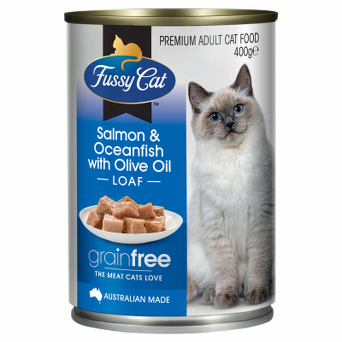 Fussy Cat Grainfree Salmon & Oceanfish With Olive Oil Loaf Premium Adult Cat Food 400g