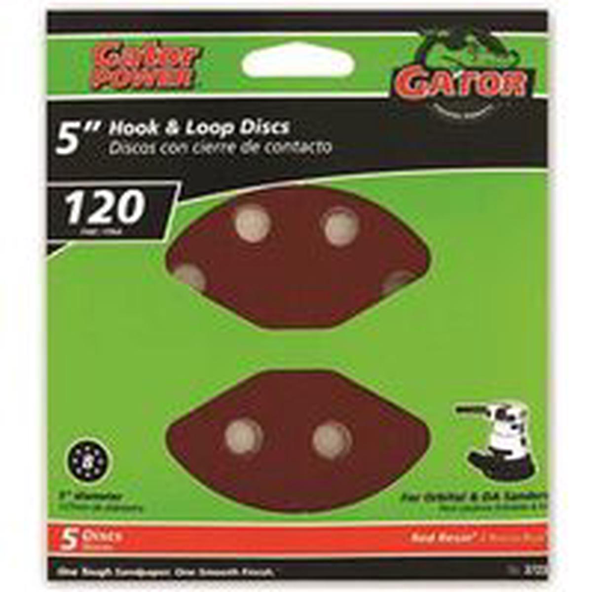 Gator Sanding Disc 5 In Dia 120 Grit Aluminum Oxide Abrasive Vented (3723)