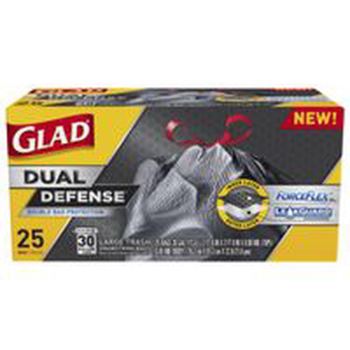 Glad Trash Bag, 30 Gal, Black, Drawstring (70359)