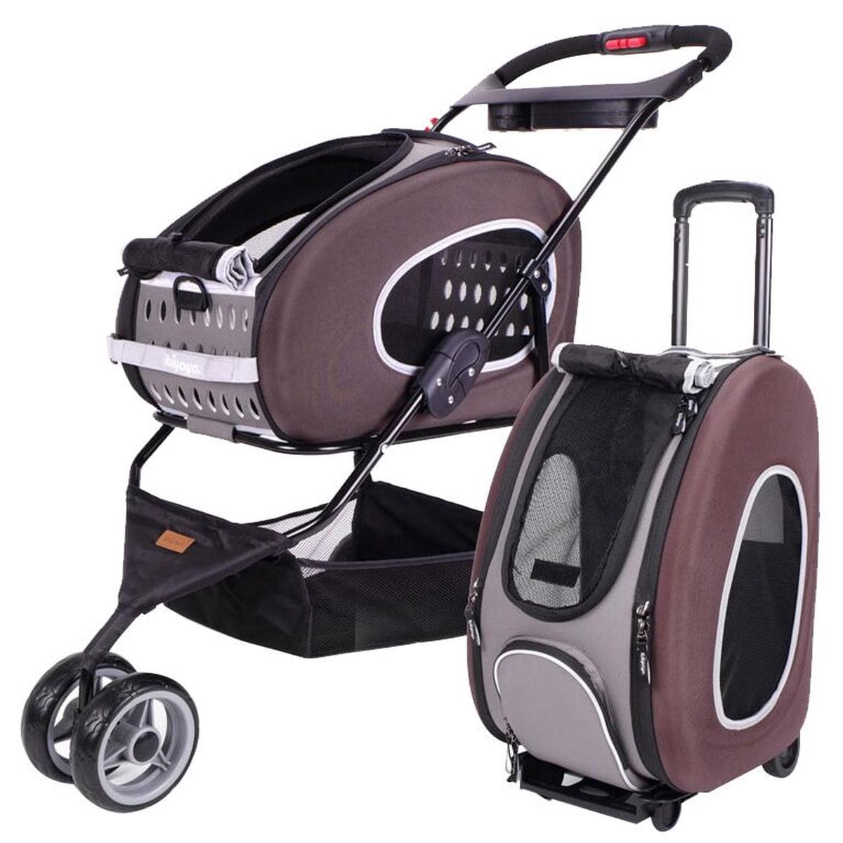 IBIYAYA Colorful Pet Stroller/Carrying Bag Set – Coffee
