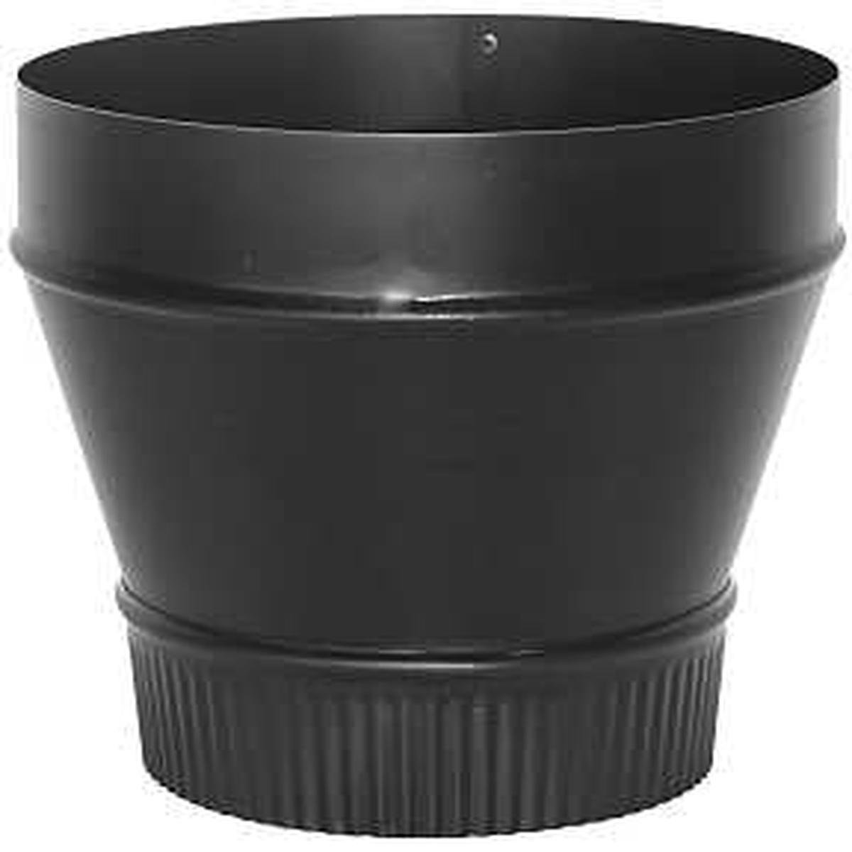 Imperial Stove Pipe Reducer 6 x 5 in Crimp 24 ga Thick Wall Black Matte (BM0075)