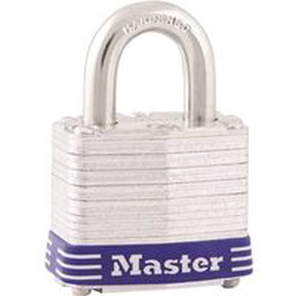 Master Lock Padlock, Keyed Different, 5/16 in Dia Shackle, Steel Shackle, Steel Body (1D)