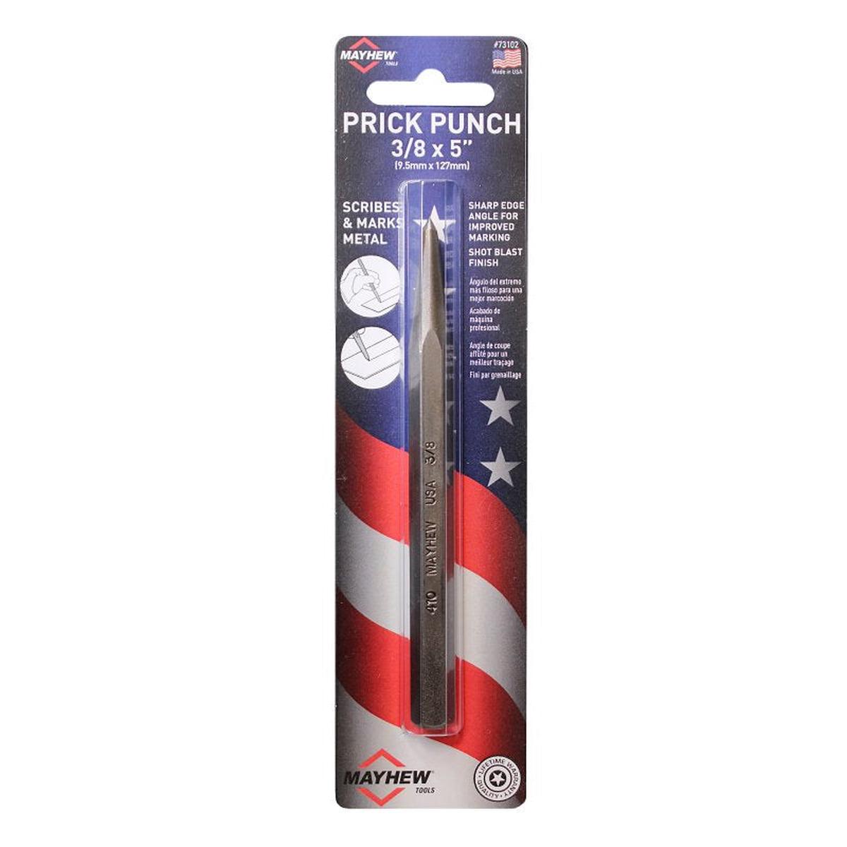 Mayhew Prick Punch 3/8 in Tip 5 in L Hex Shank (73102)