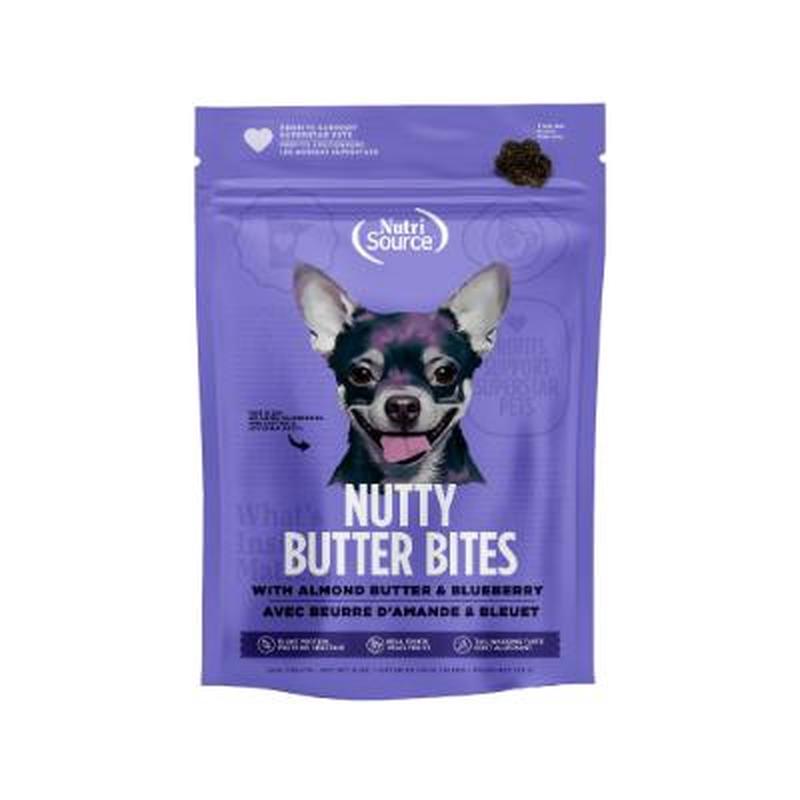 NutriSource Almond Butter & Blueberry Nutty Bites Dog Treats – 6 oz