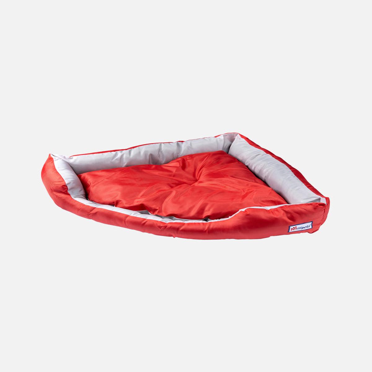 Nylon Triangle Shape Dog Bed-Red/Grey-L(78 x 60 x 16cm) – Default Title