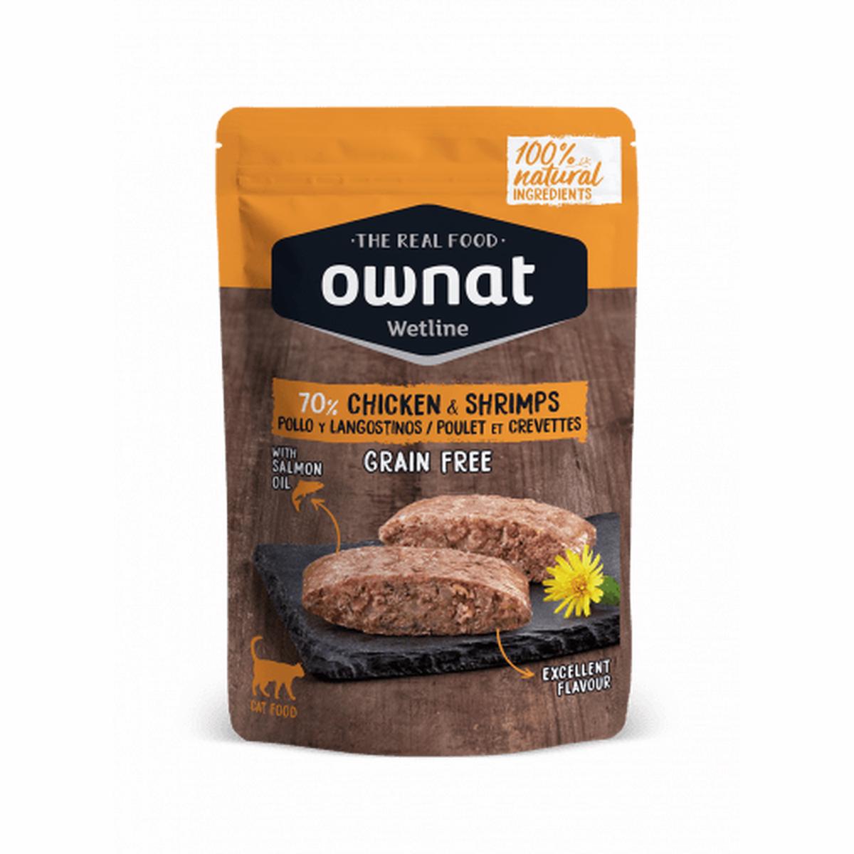 OWNAT WETLINE GRAIN FREE 85G CHICKEN & SHRIMPS (57003)