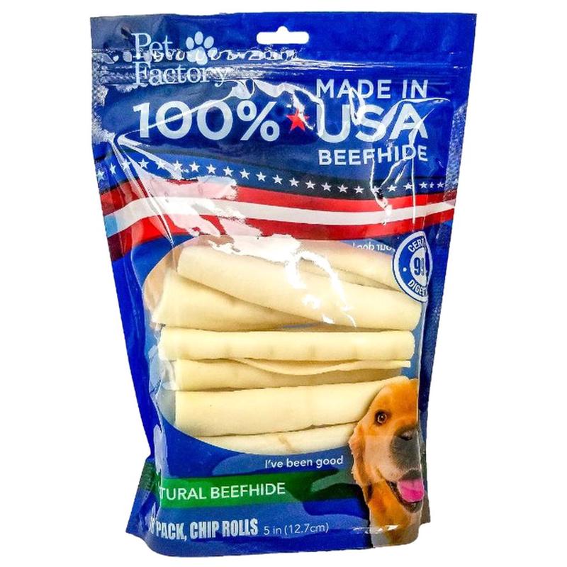 Pet Factory American Beefhide Chip Rolls – 18 pk