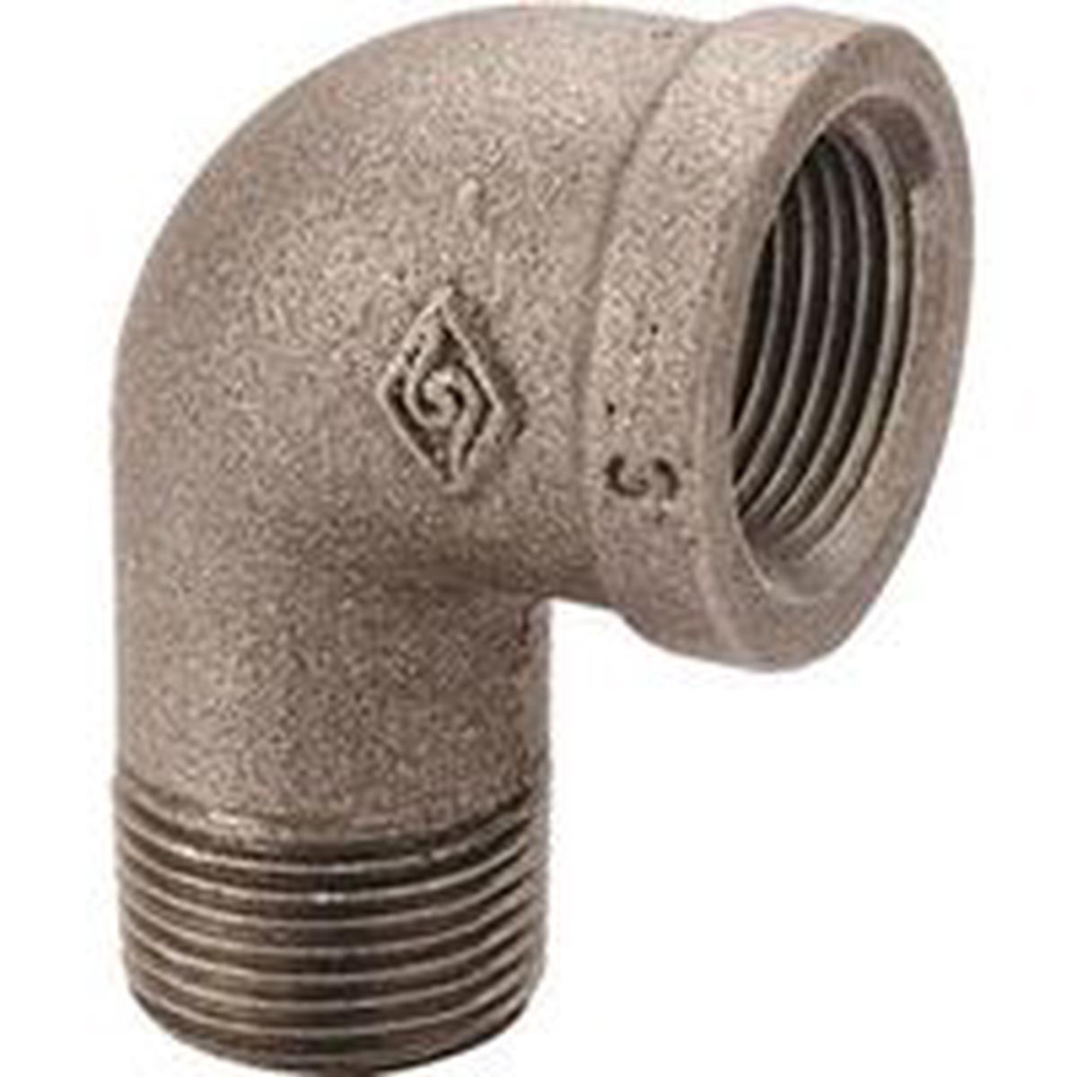 ProSource Street Pipe Elbow, 1/4 in, FIP x MIP, 90 Deg Angle, Malleable Iron, SCH 40 (6-1/4B)