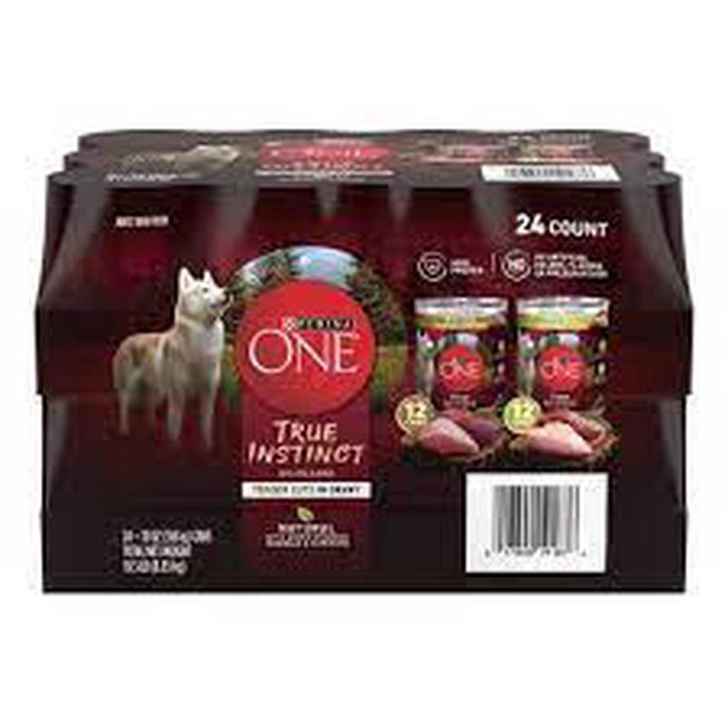 PURINA ONE NATURAL CANNED WET DOG FOOD TRUE INSTINCT TENDER CUTS VARIETY PACK 13 OZ 24 CT #ROCK VALUE-ORDER BY  TUESDAY EVENING FEB 24 ARRIVING MAR 04 FOR DELIVERY#