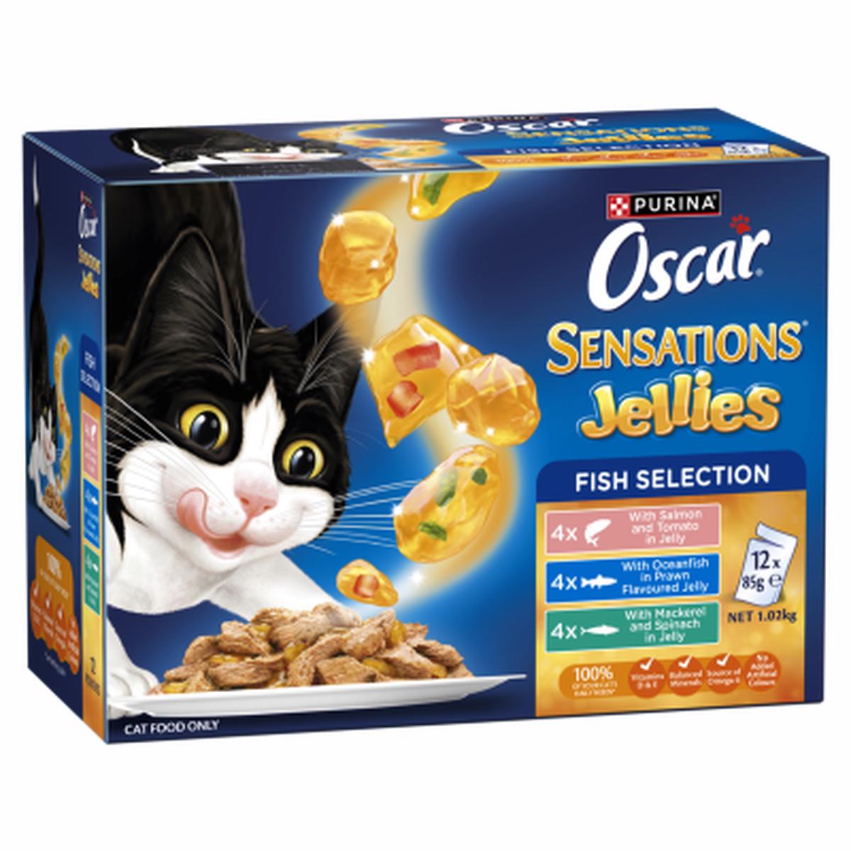 Purina Oscar Oscar Sensations Jellies Fish Selection Wet Cat Food 12 x 0.085kg