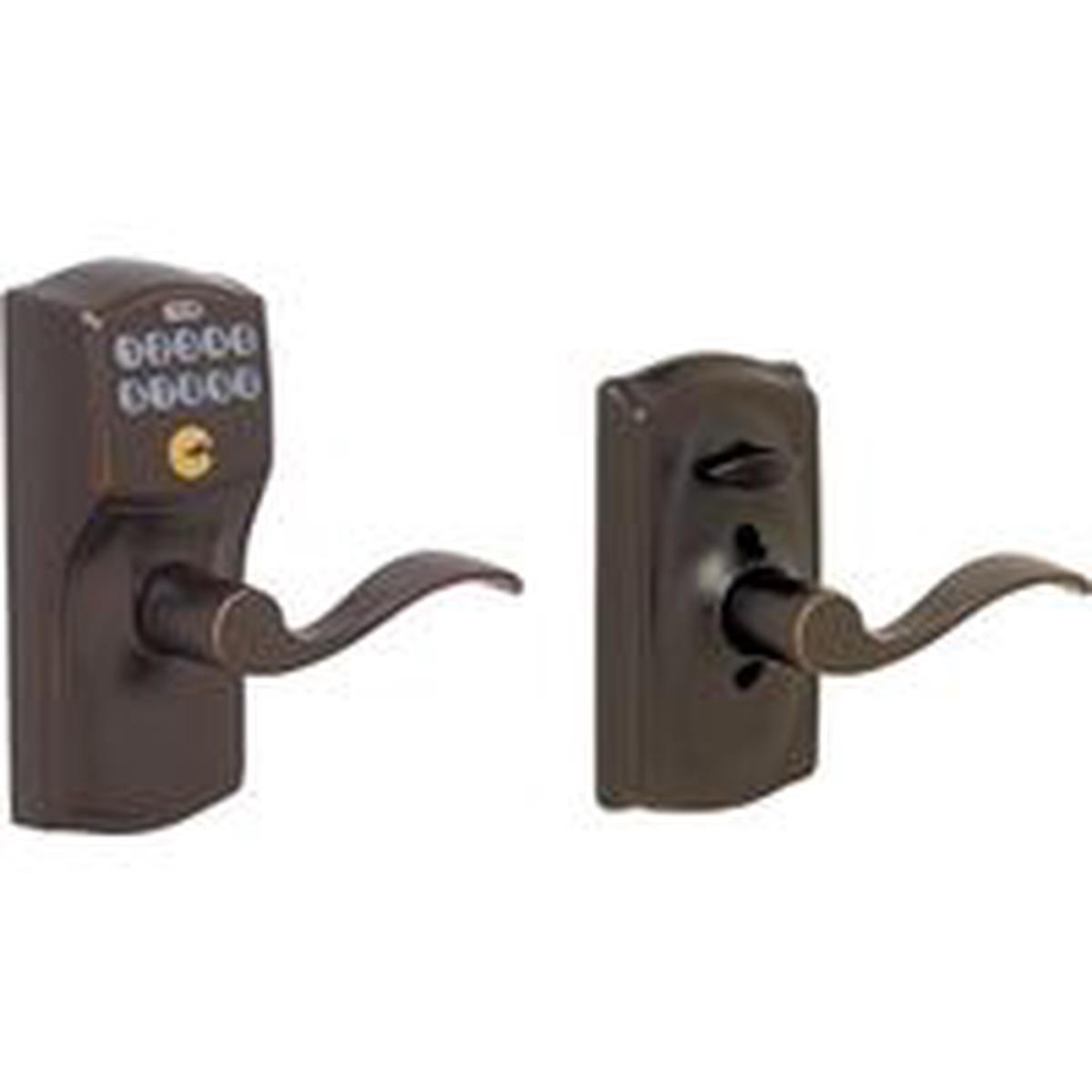 Schlage FE Series FE595VCAM/ACC 716 Electronic Entry Lock, 19 User Codes, 1/2 in Projection, Wave De