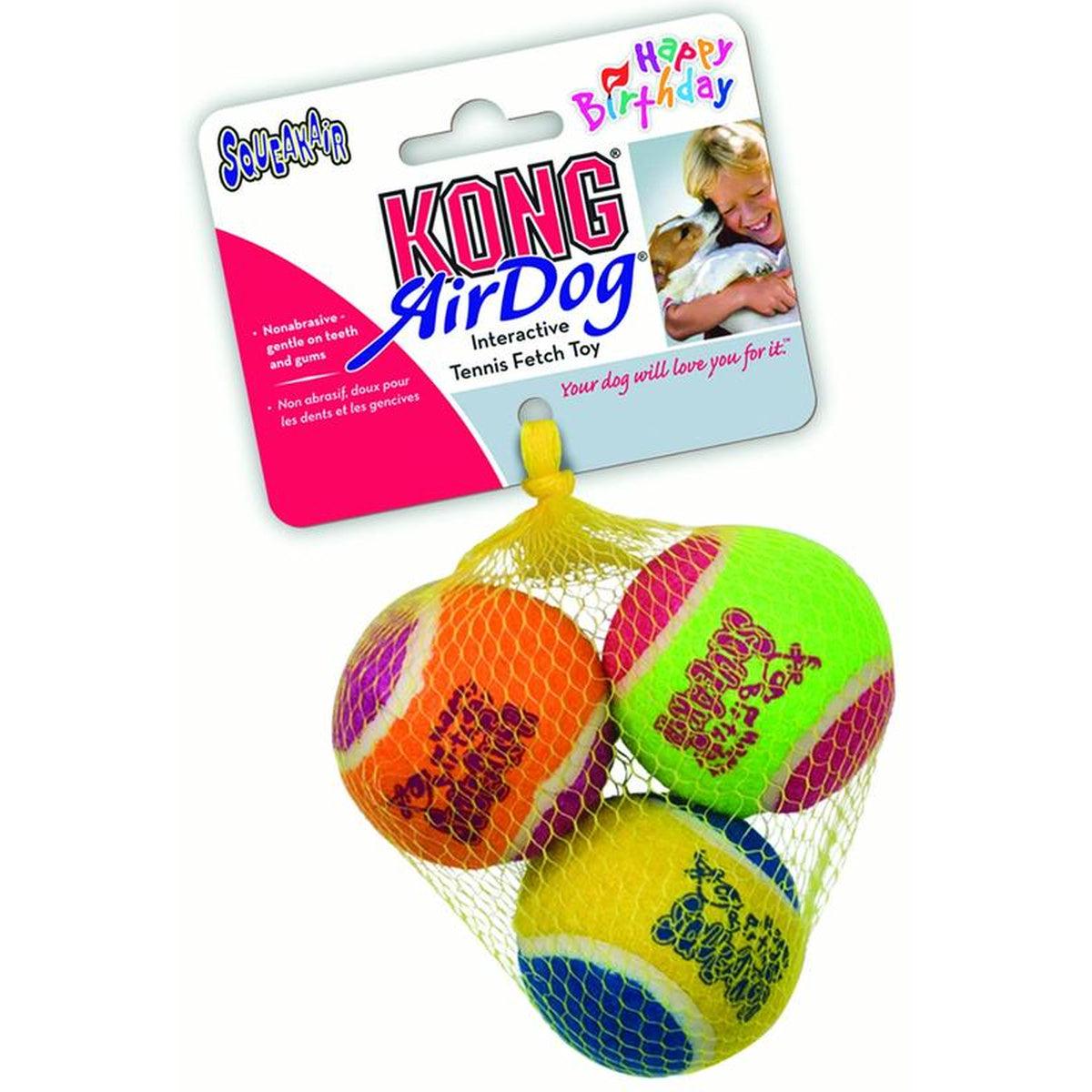 SqueakAir Birthday Tennis Ball Dog Toys Medium 3 Count