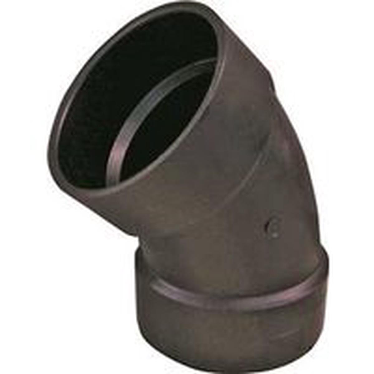 Thrifco Plumbing 1-1/2 in 1/8 Bend Pipe Elbow 45 deg Angle ABS Black