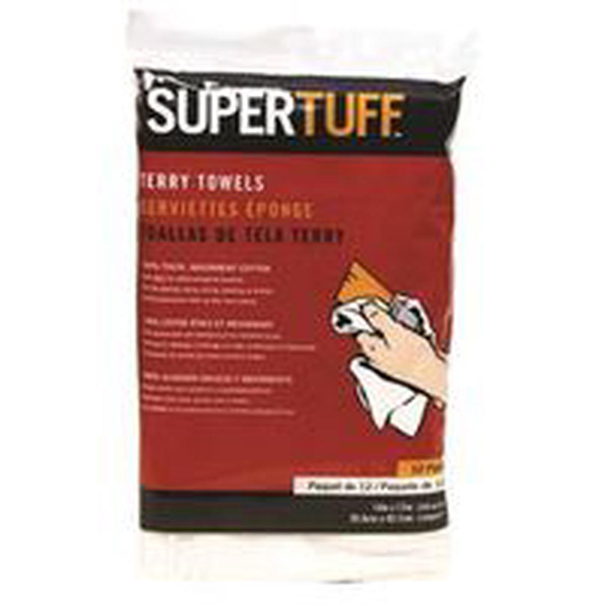 Trimaco SuperTuff Terry Towel, White, 14×17, Cotton, 12PK (10750)
