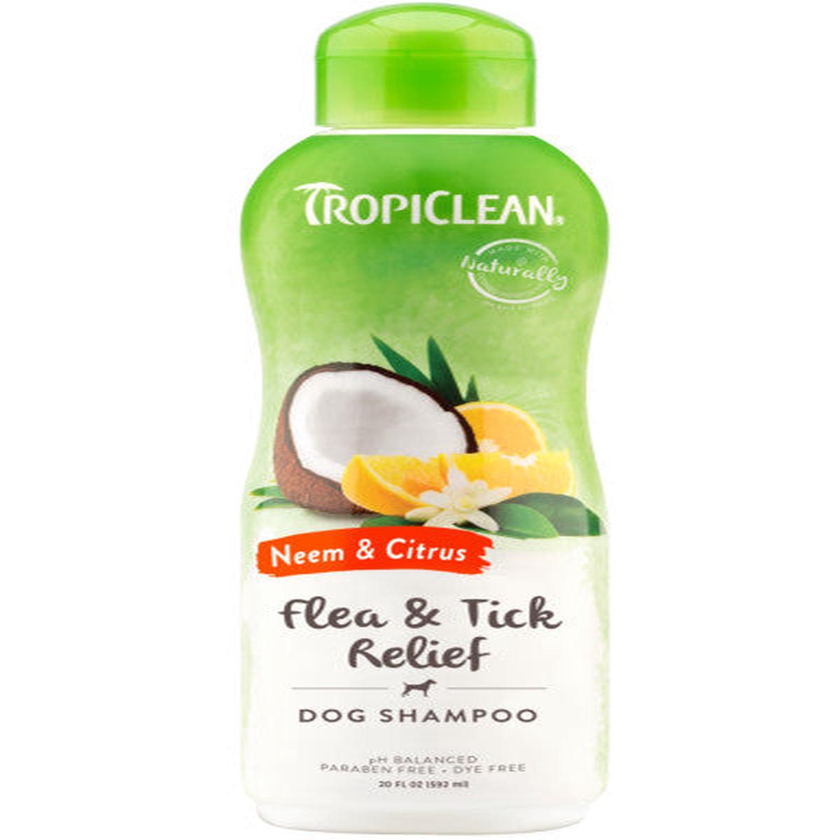 TropiClean Neem & Citrus Flea & Tick Relief Shampoo for Dogs – 20 oz