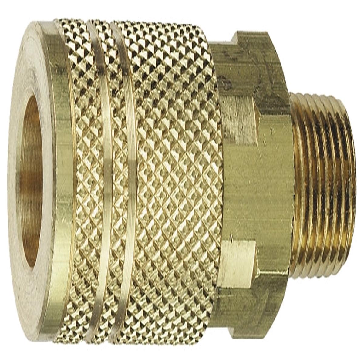 Tru-Flate Coupler, I/M-Style, 1/4″ NPTM, Brass (13-225)