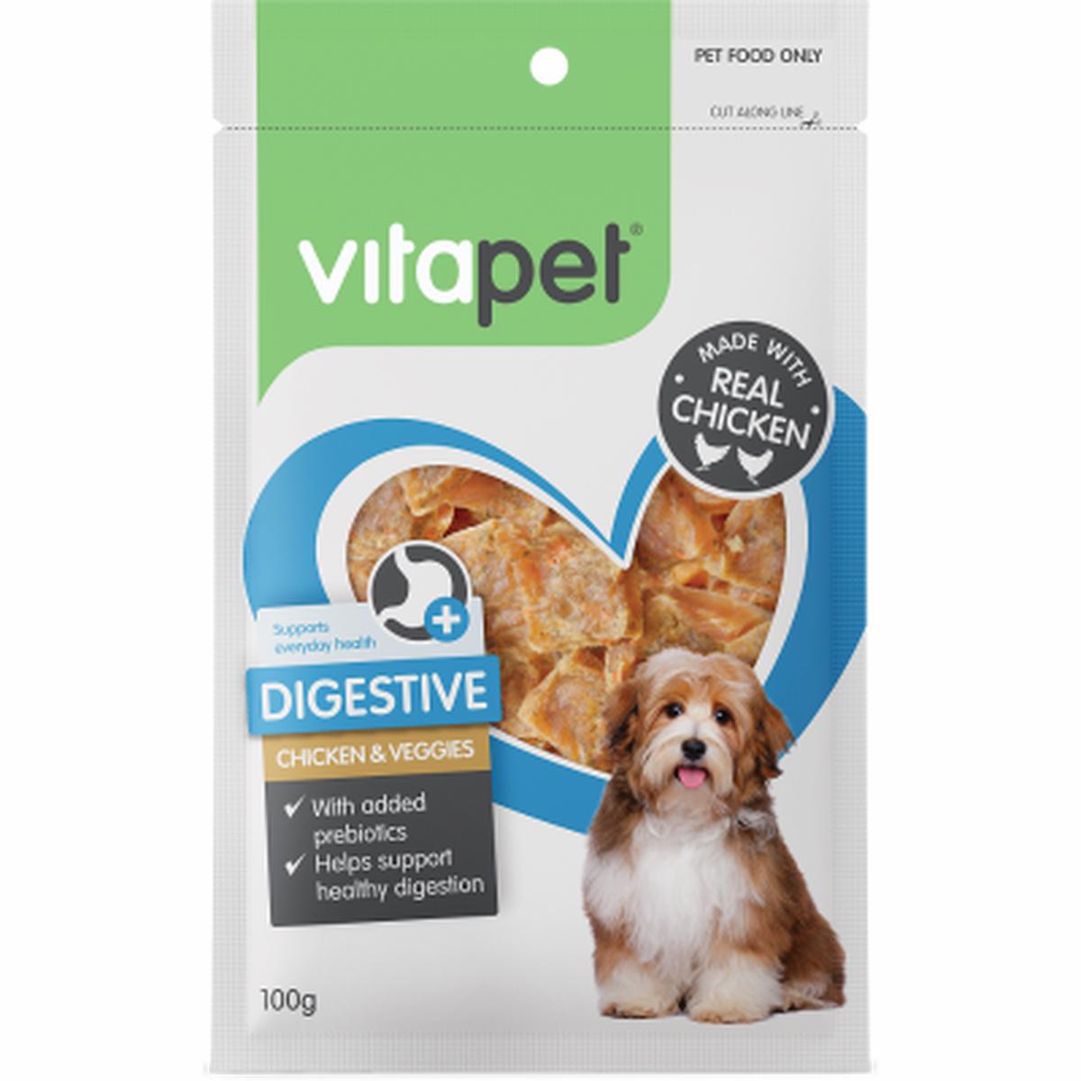 VitaPet Digestive Chicken & Veggies Dog Treats 100g