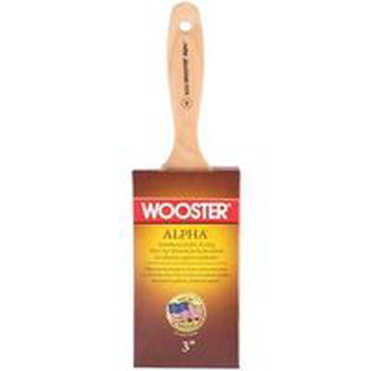Wooster 3″ Alpha Varnish Brush, 3-3/16″ L Bristle, Synthetic Bristle, Varnish Handle (4233-3)