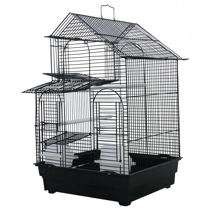 A&E Cages House Top Bird Cage – Black – 16″ X 14″
