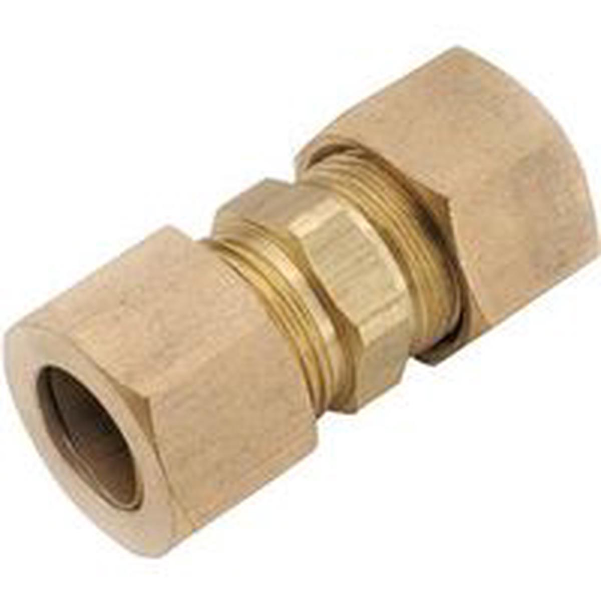 Anderson Metals Pipe Union, 3/8 in, Compression, Brass, 200 psi Pressure (750062-06)