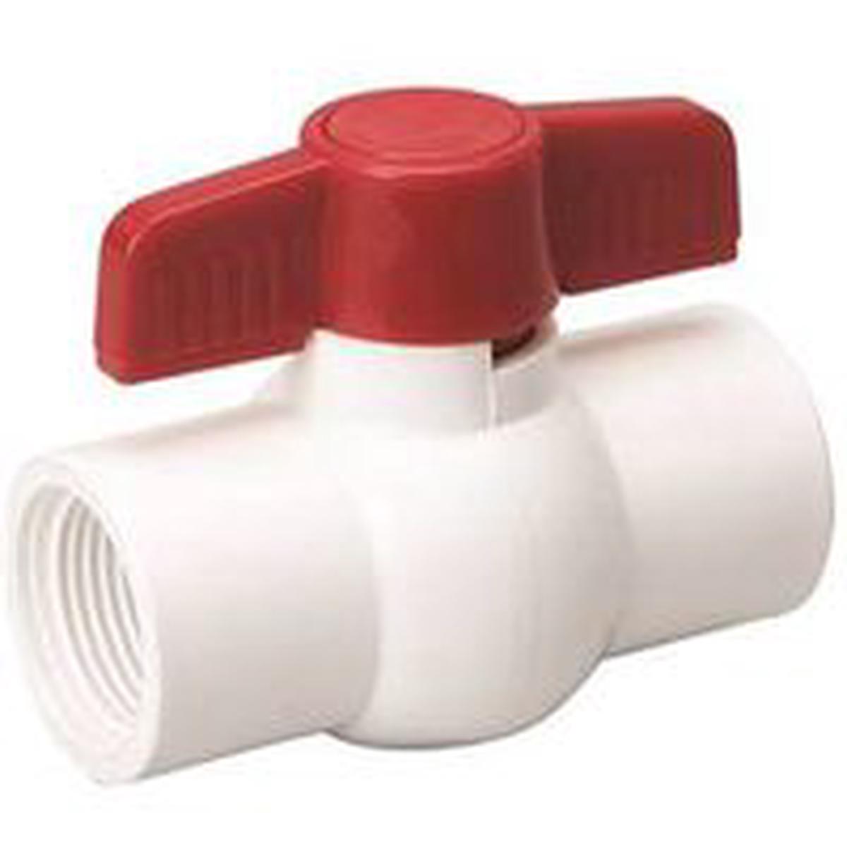B & K 107-137HC Ball Valve, White, 1-1/2 in Connection, FPT x FPT, 150 psi, PVC Body