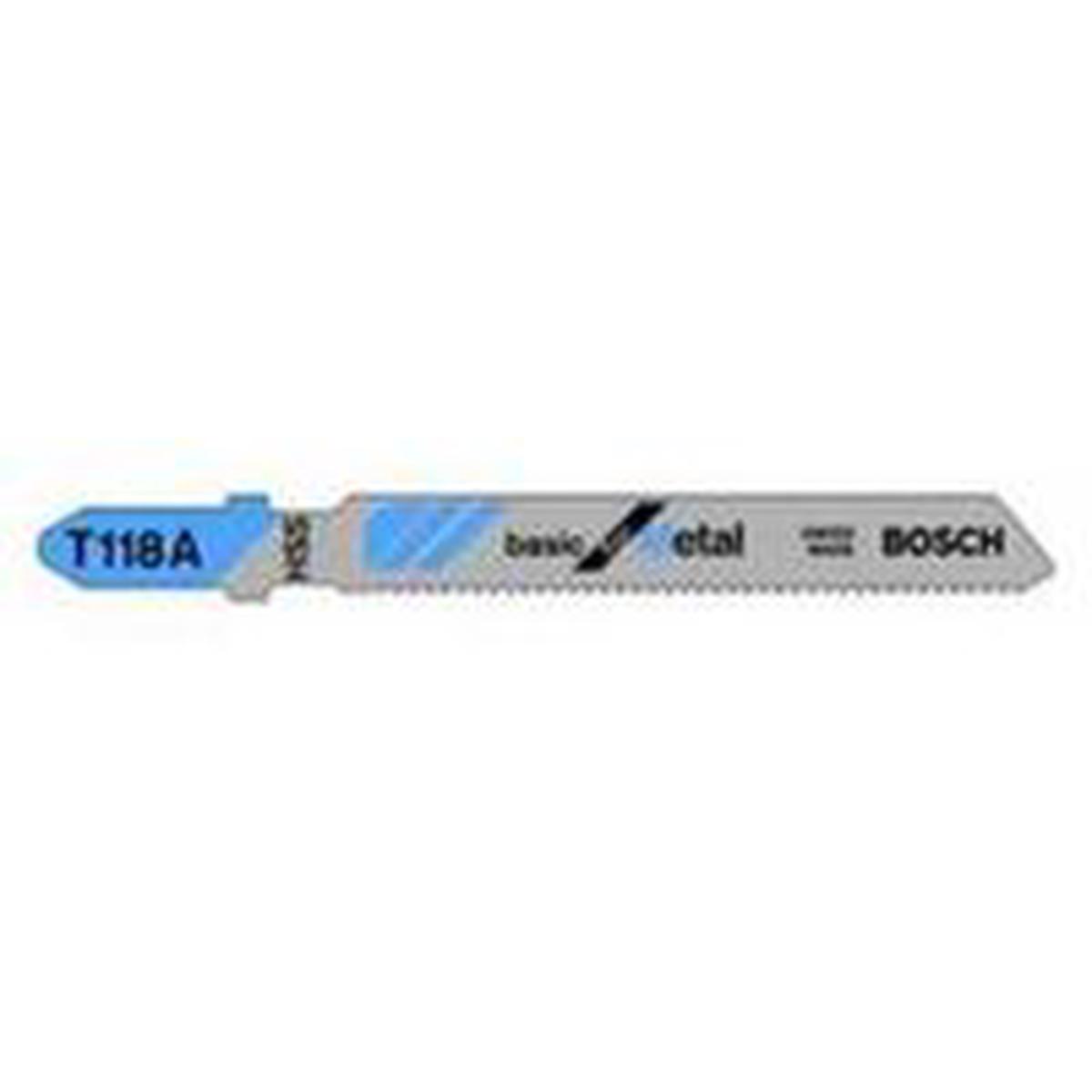 Bosch Jig Saw Blade, 2-5/8 in L Working, 3-5/8 in L, 5PK 3″ MTl Jig Blade (T118A)