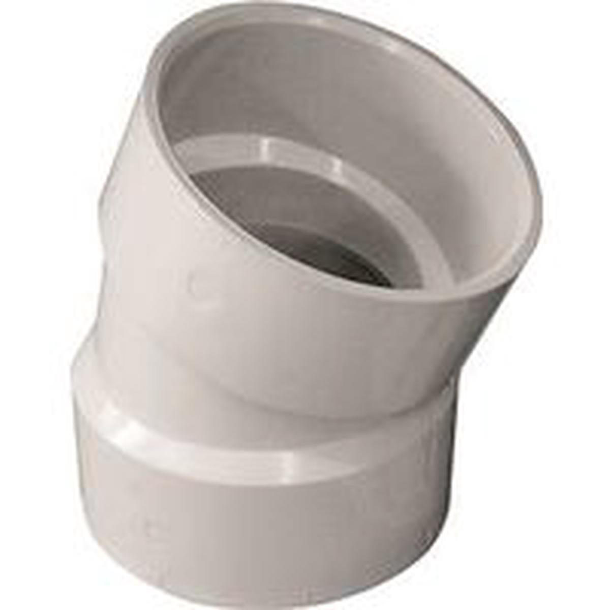 Canplas Pipe Elbow, 3″ Hub, 22.5 Angle, PVC, White (192553)