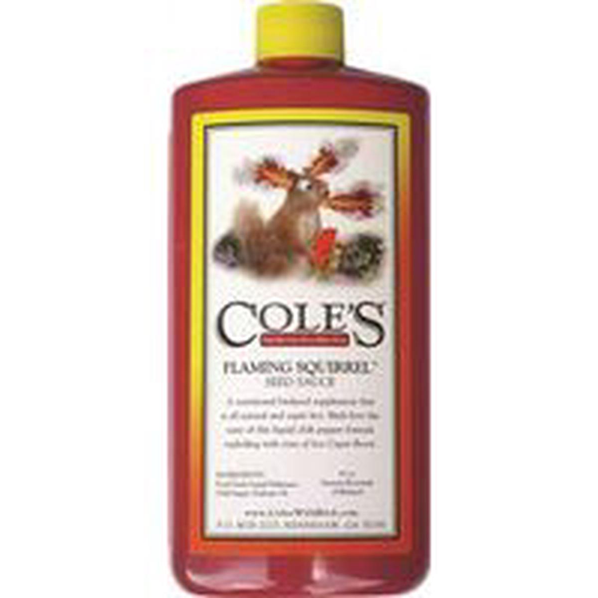 Cole’s Flaming Squirrel Seed Sauce Bird Seed Cajun Flavor 16 oz Bottle (FS16)