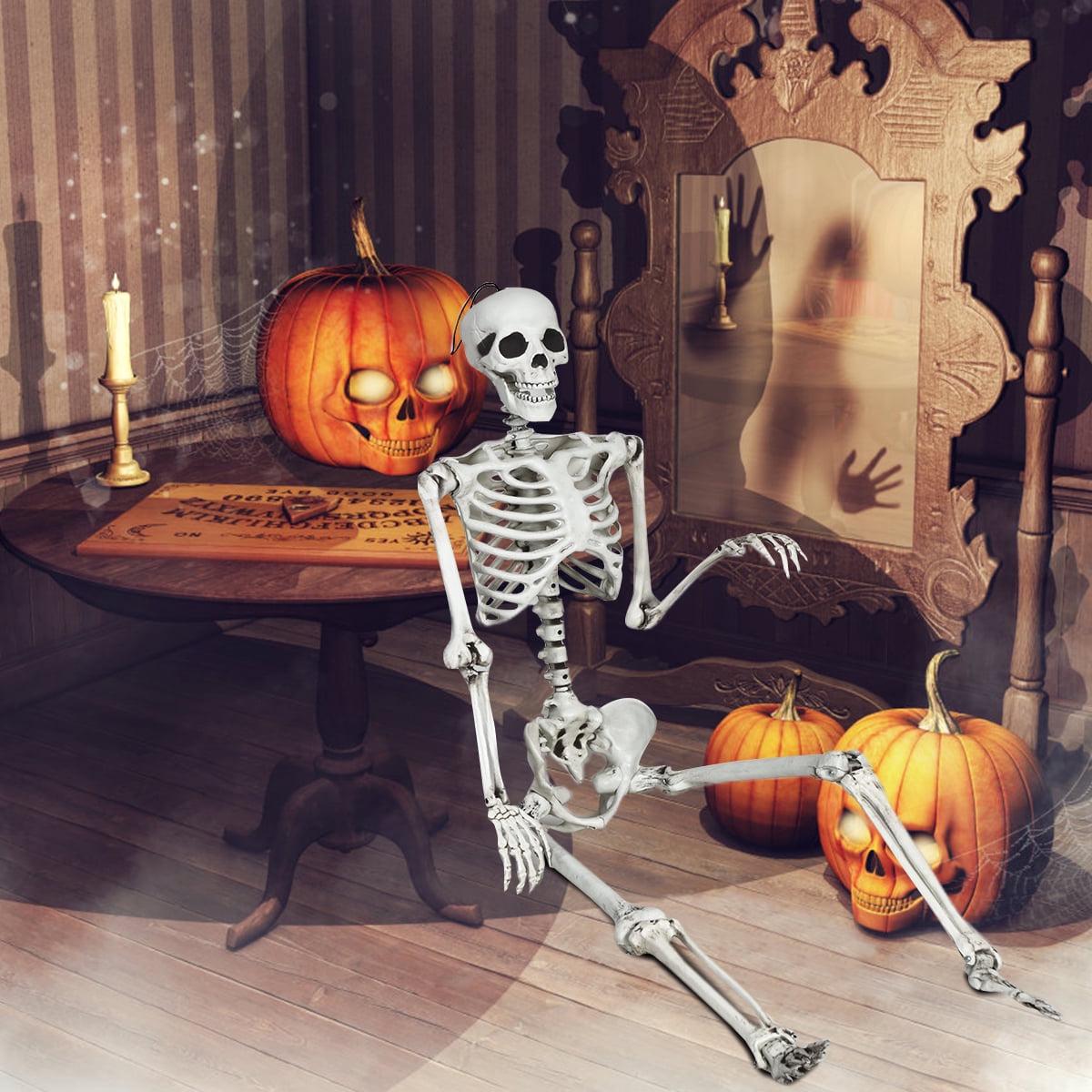 Costway 5.4ft Halloween Skeleton Life Size Realistic Full Body Hanging with Movable Joints 63 Inches – 5.5 FT | Pink