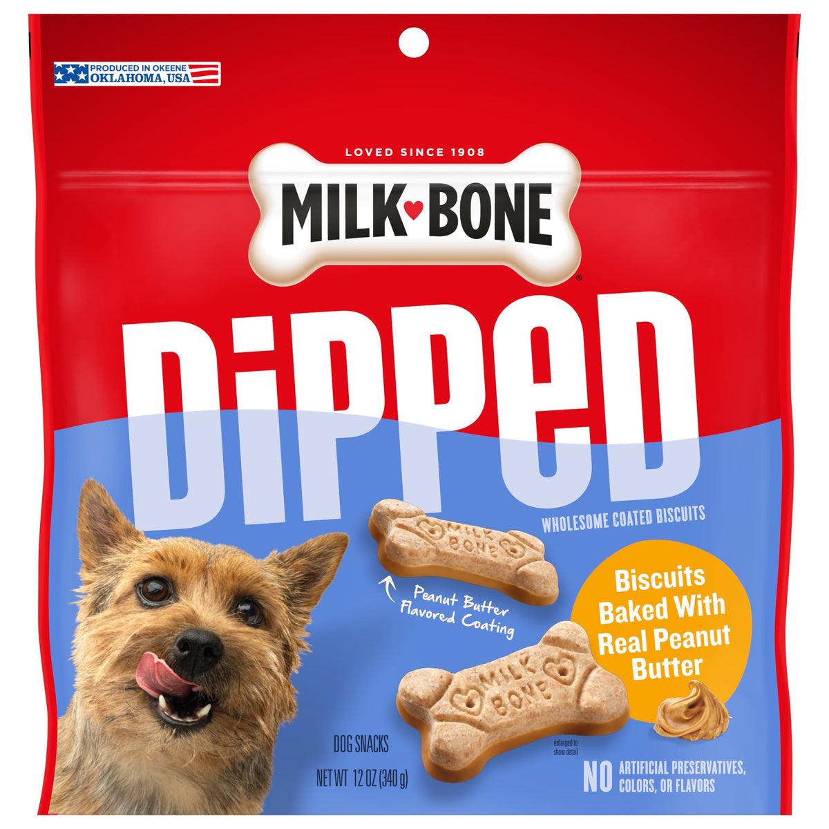 Dipped Baked with Real Peanut Butter Dog Biscuits, 12 oz