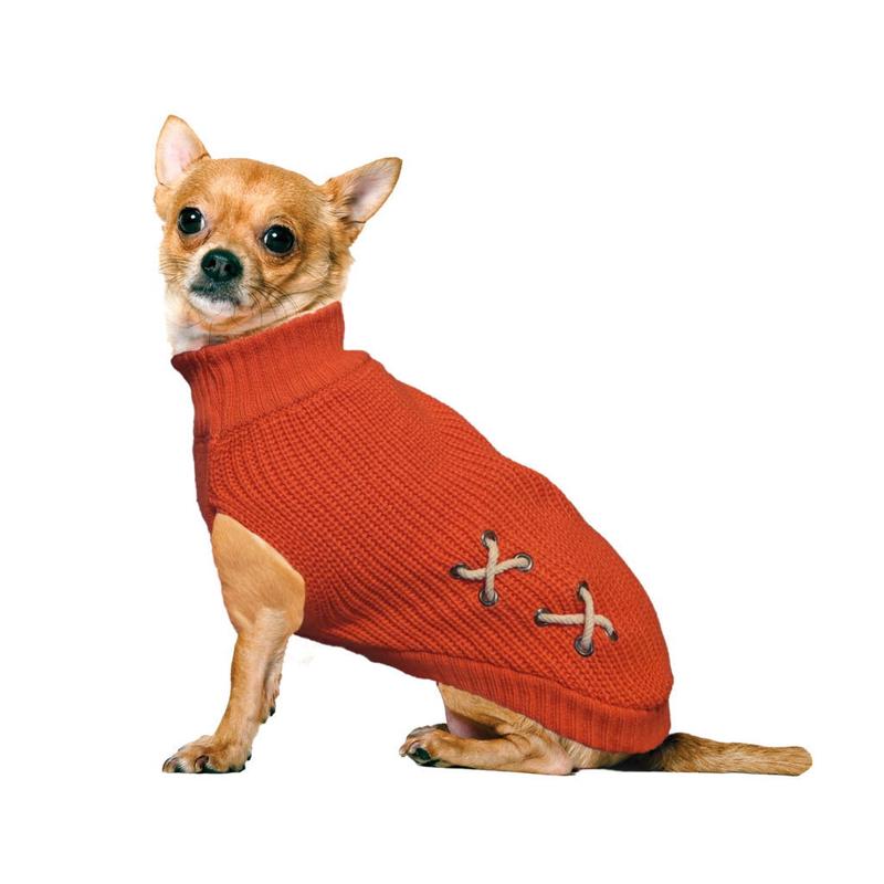 Fashion Pet Criss Cross Dog Sweater – Coral – X-Small