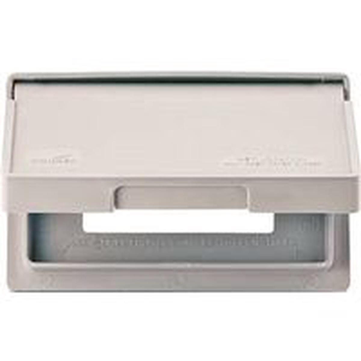 Hubbell 5101-5 Flip Snap Cover, 2-13/16 in L, 4-9/16 in W, 1-Gang, Metal, Gray, Powder-Coated, 6/CD