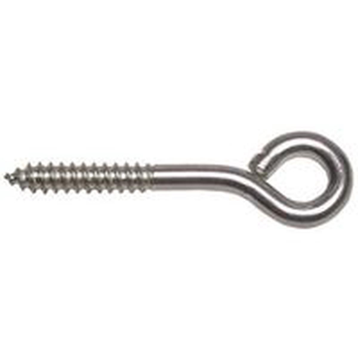 National Hardware N220-665 Lag Eye Bolt, 1/4 in Thread, 1-1/2 in L Thread, 1/2 in ID Dia Eye, Steel