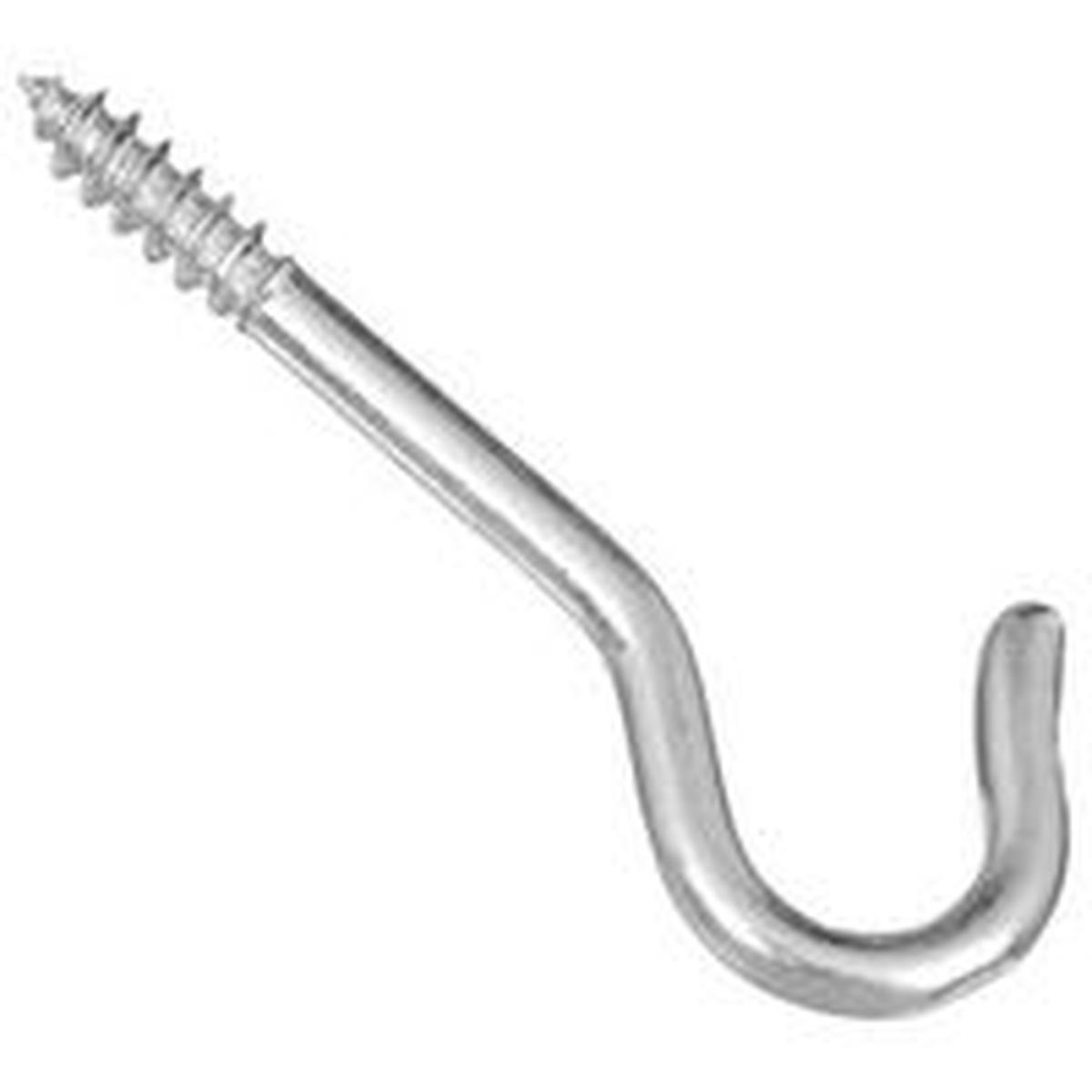 National Hardware V2040 Ceiling Hook, 25 lb Working Load, #10, Steel, Zinc (N120-626)