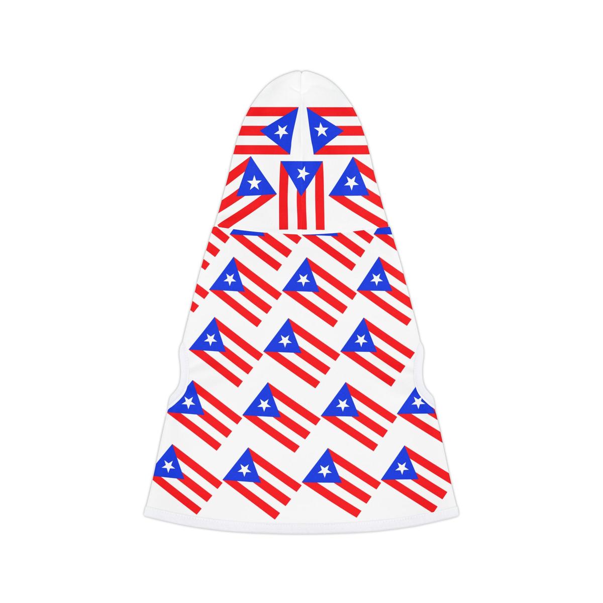 Puerto Rico Flag Pet Hoodie  Patriotic Dog & Cat Hoodie for Puerto Rican Pride