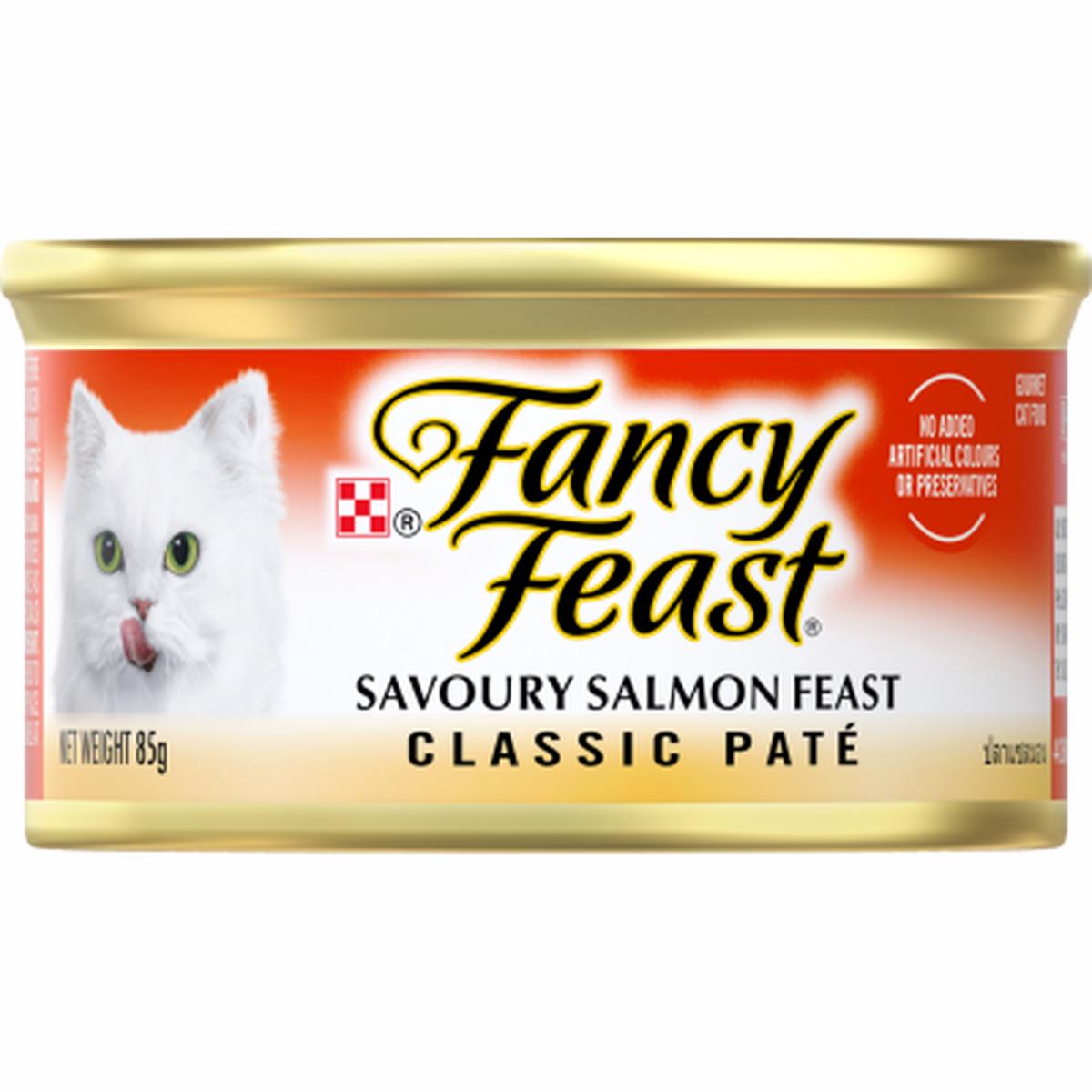 Purina Fancy Feast Savoury Salmon Feast Classic Pate Adult Wet Cat Food 85g